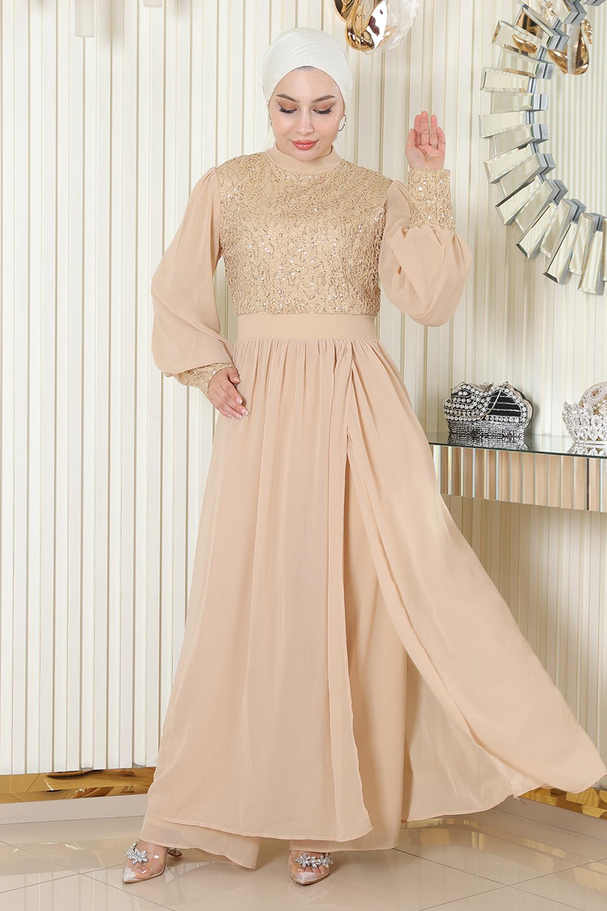 Chiffon-Set mit gerüschtem Saum