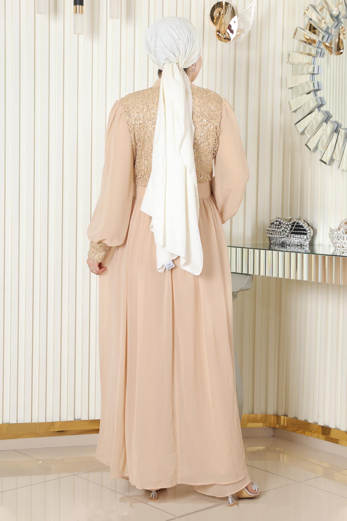 Chiffon-Set mit gerüschtem Saum