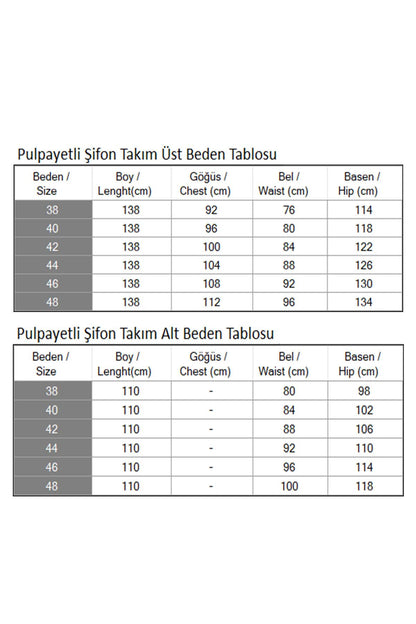 Chiffon-Set mit gerüschtem Saum