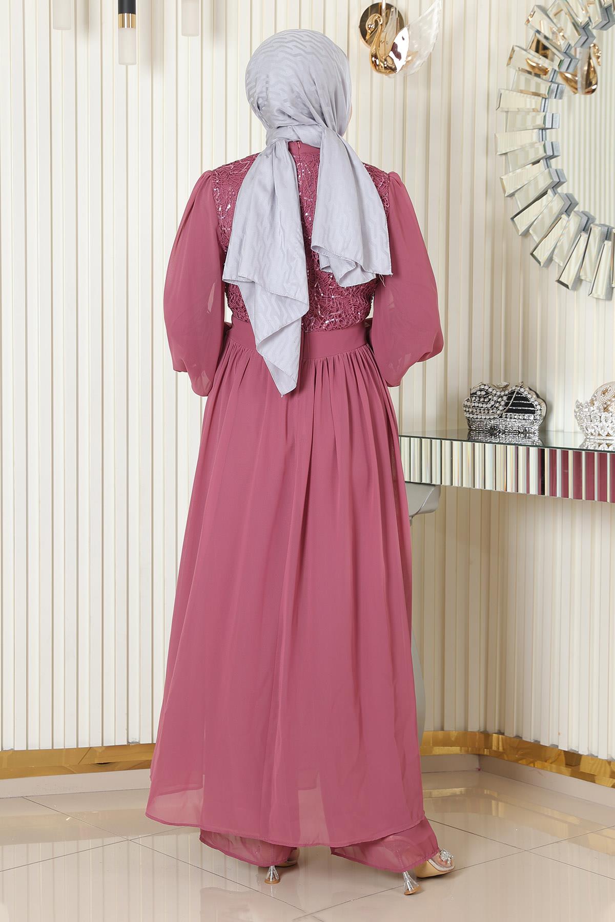 Chiffon-Set mit gerüschtem Saum