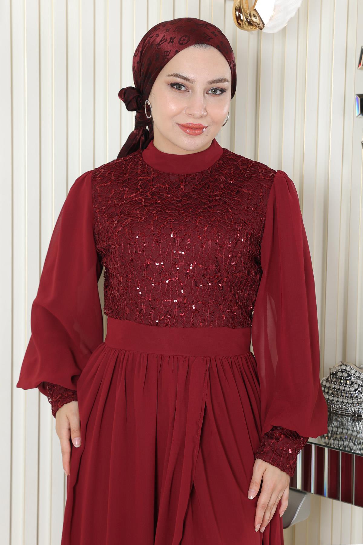 Chiffon-Set mit gerüschtem Saum