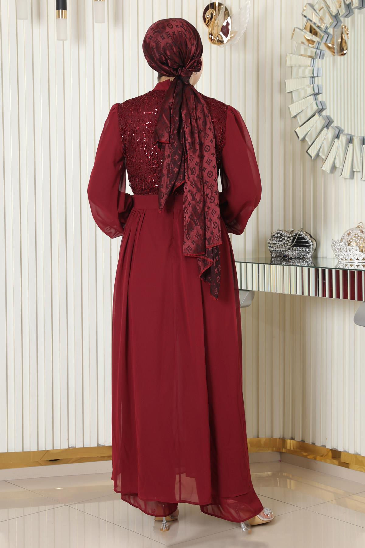 Chiffon-Set mit gerüschtem Saum