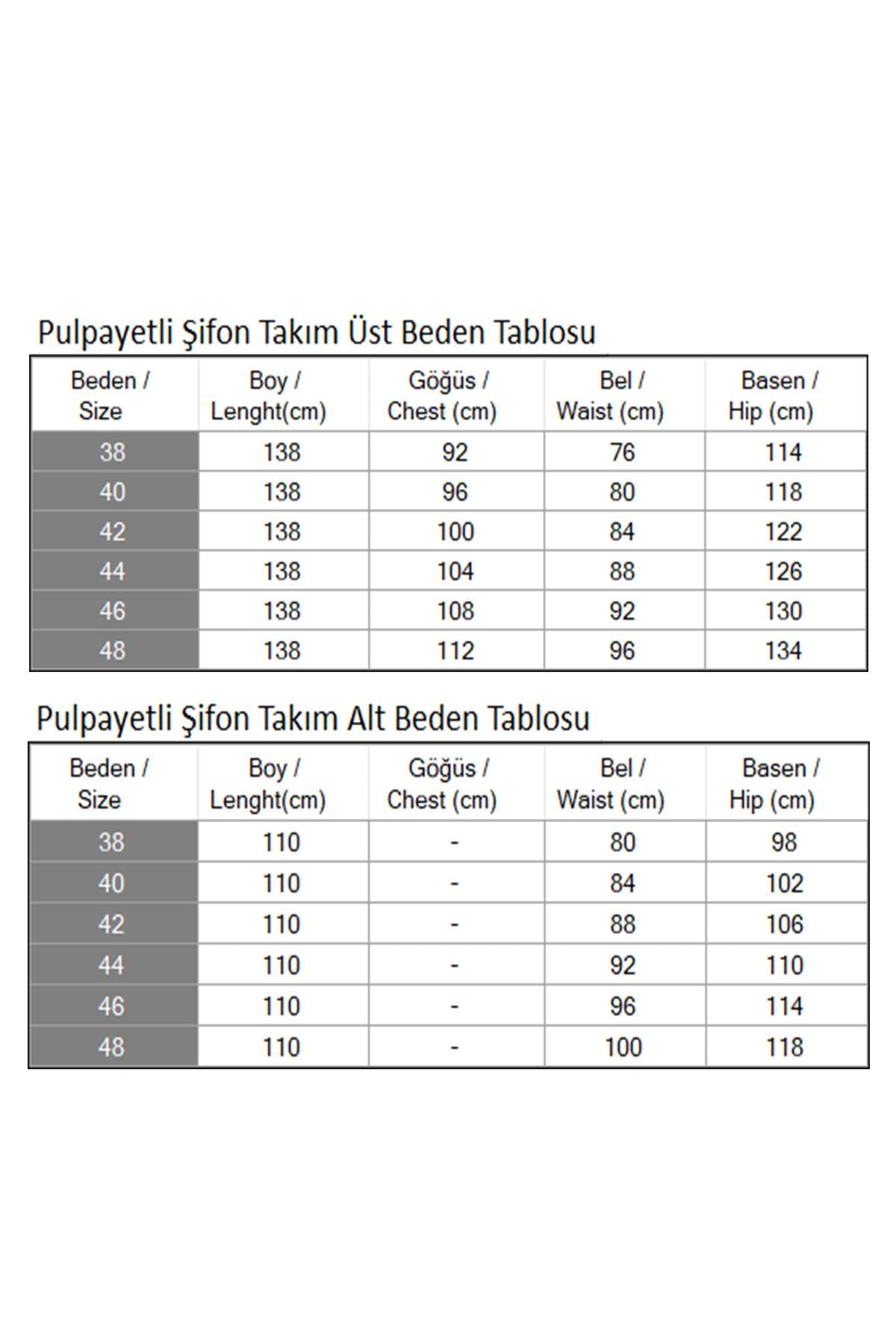Chiffon-Set mit gerüschtem Saum