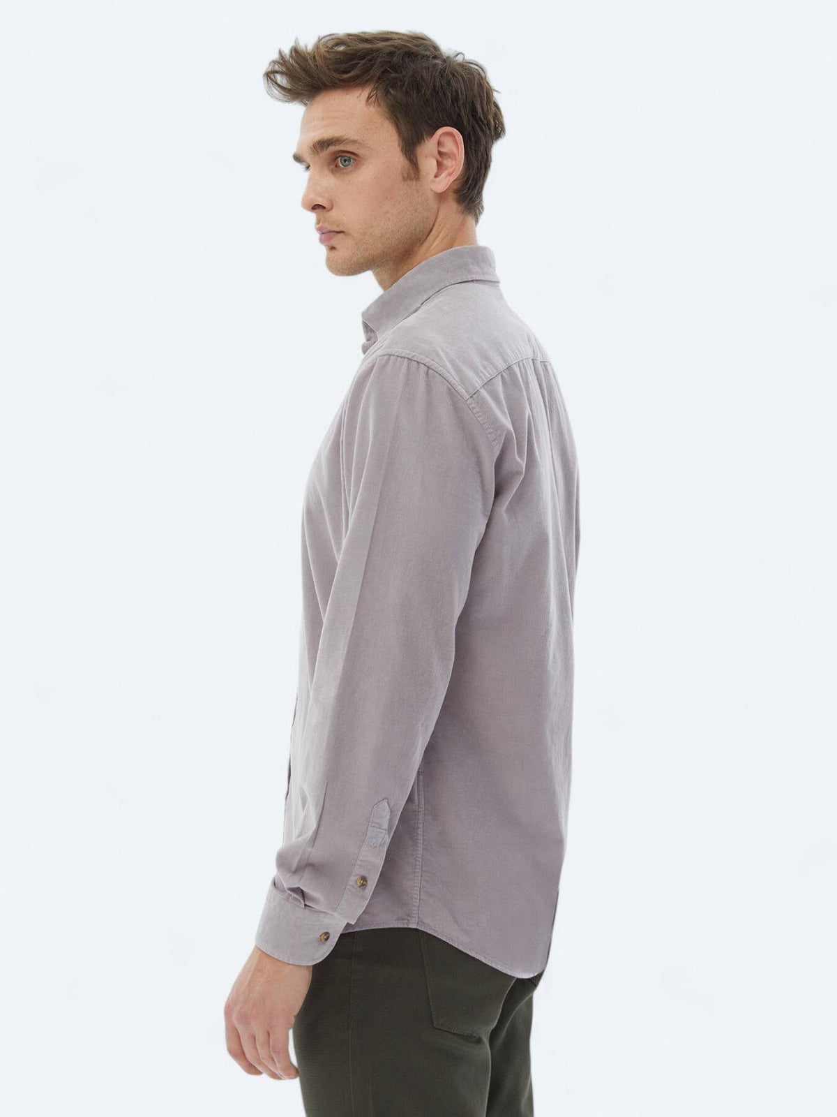 Lila Rippstrick Freizeit Baumwollshirt