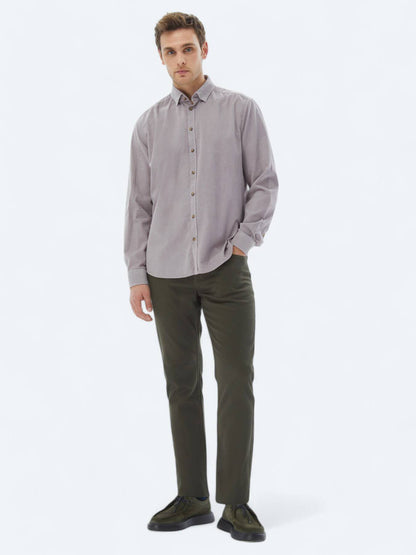 Lila Rippstrick Freizeit Baumwollshirt