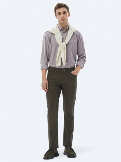 Lila Rippstrick Freizeit Baumwollshirt