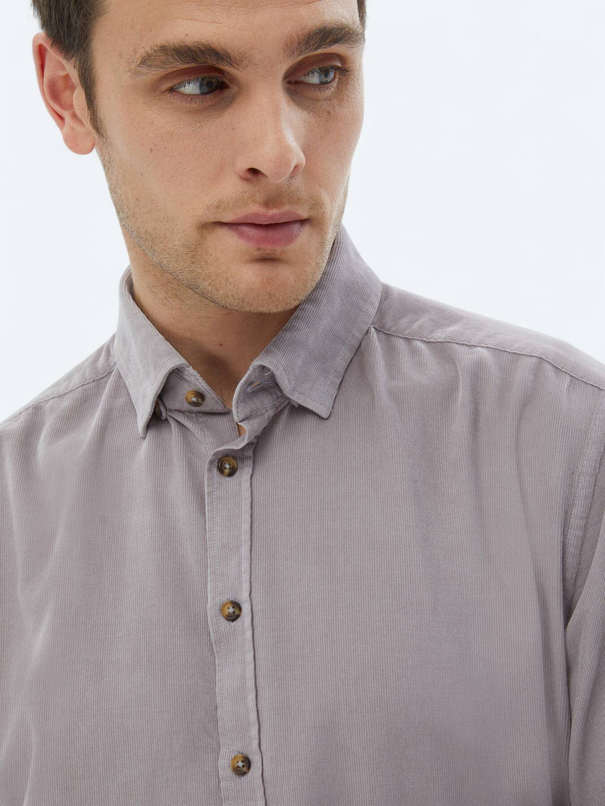 Lila Rippstrick Freizeit Baumwollshirt