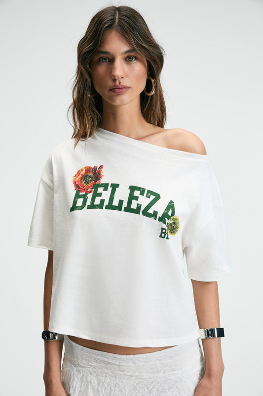 QALY Damen Lockeres Print-Shirt