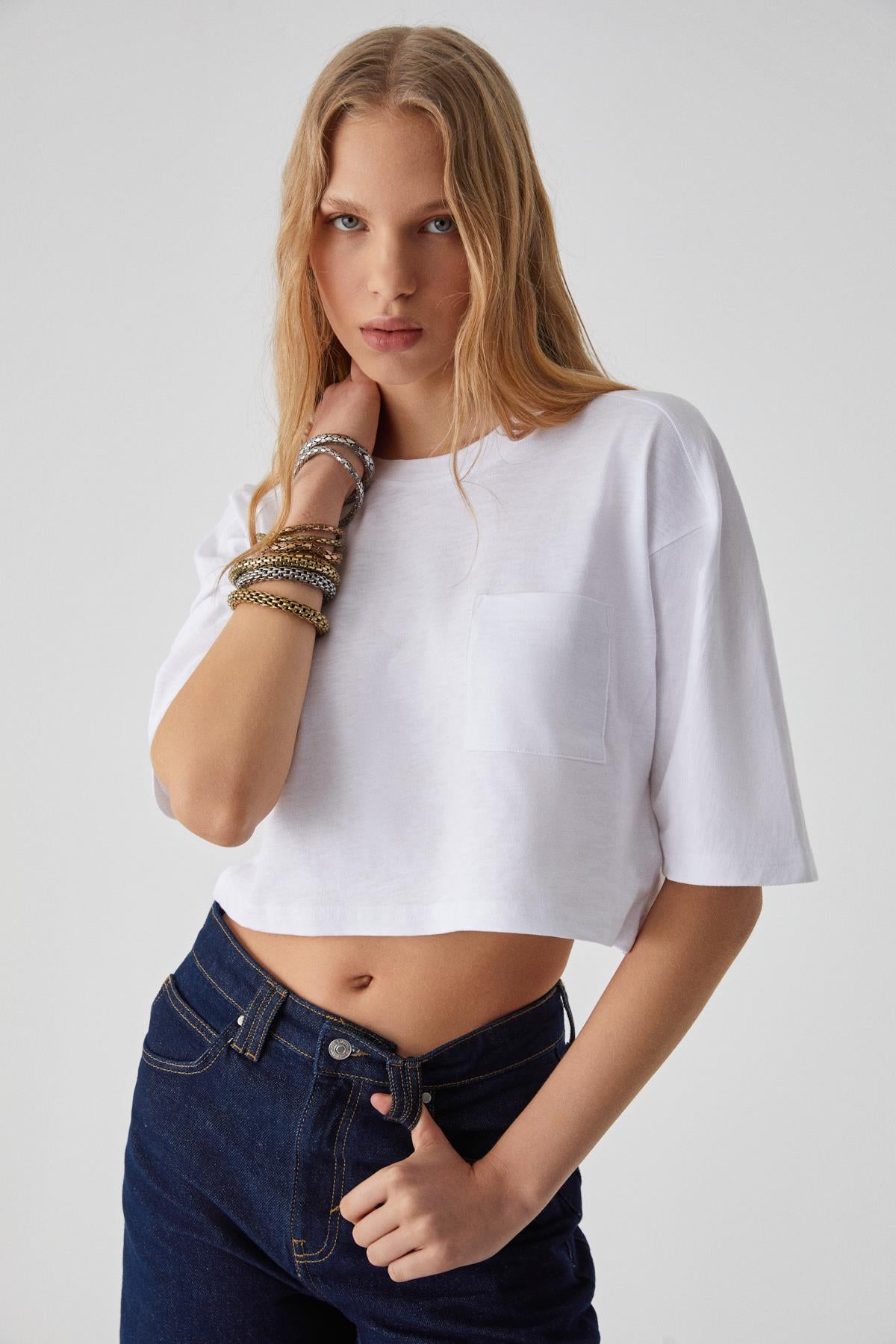 ETHIQUET QEFKOP Damen Baumwoll-Oversize-Shirt Weiß