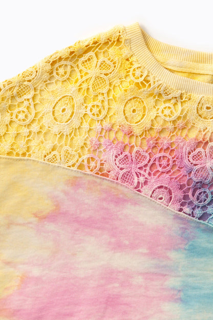 Lässiges Crop-Sweatshirt mit Batikmuster und lockerer Passform