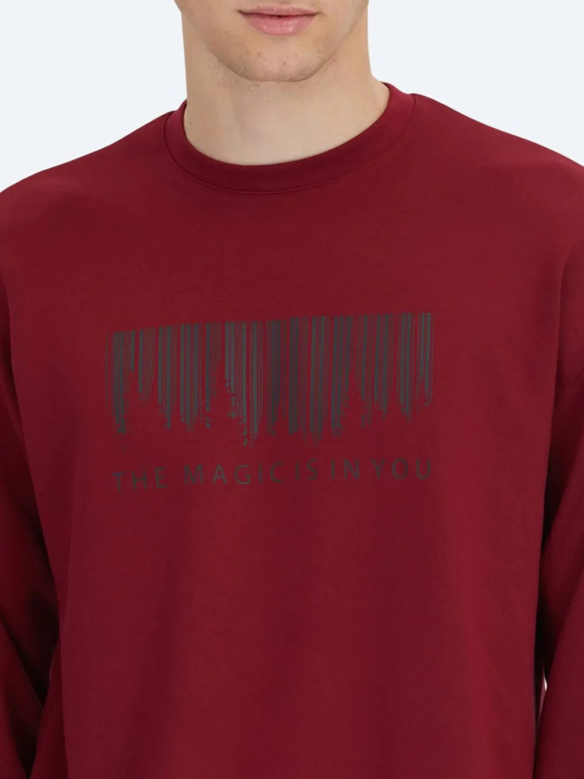 Rotes Rundhals Bedrucktes Sweatshirt