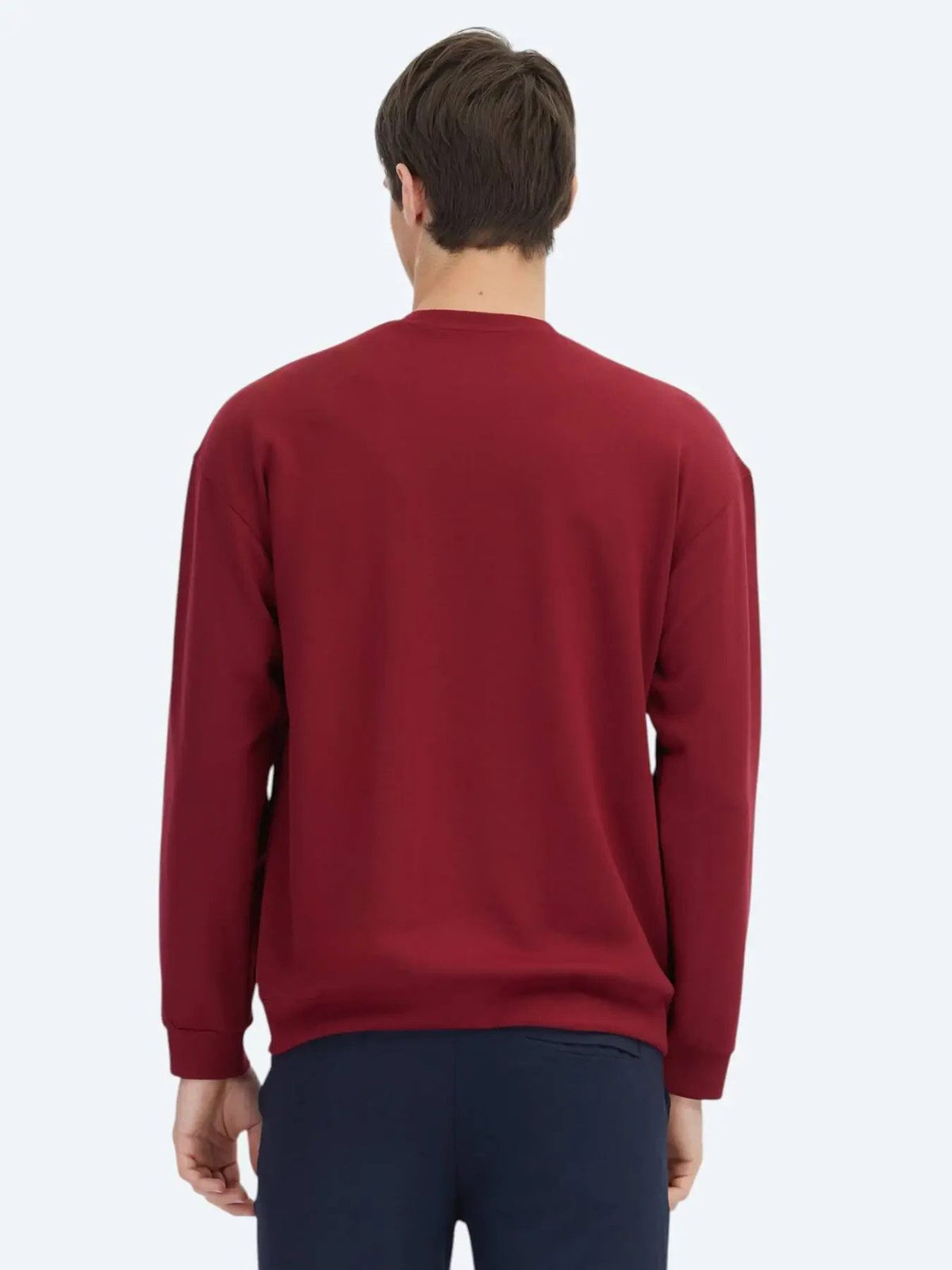 Rotes Rundhals Bedrucktes Sweatshirt