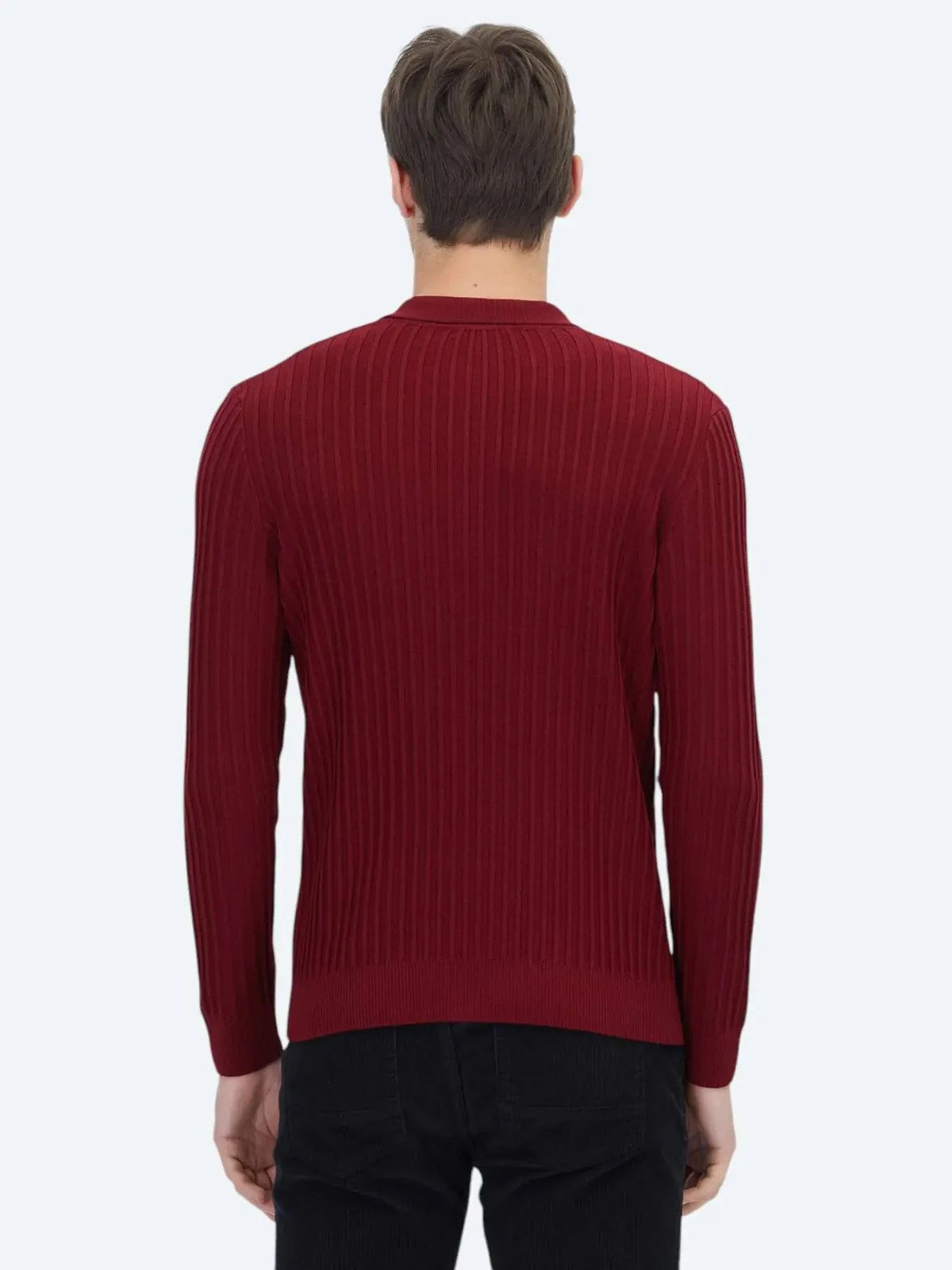 Rotes Strick-Sweatshirt