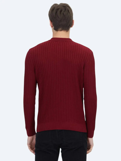 Rotes Strick-Sweatshirt