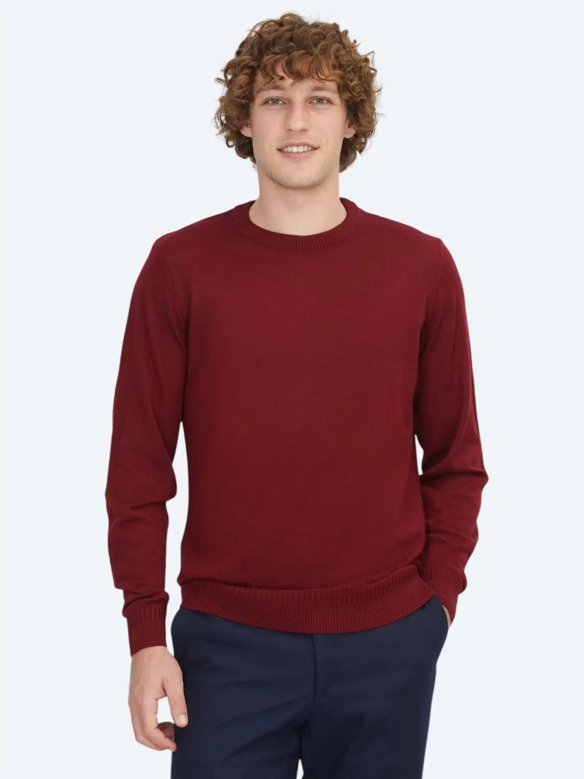 Rotes Strick-Sweatshirt