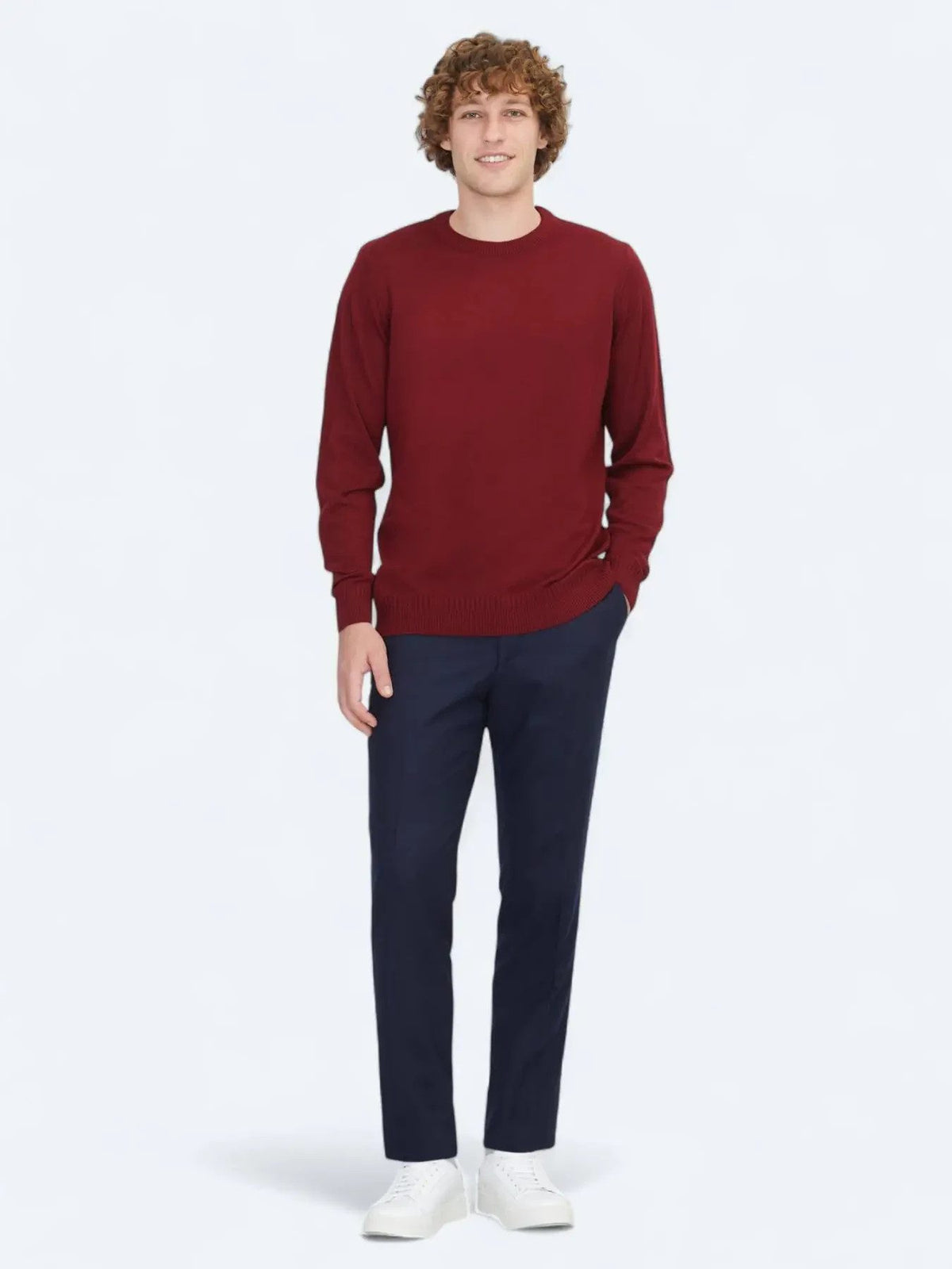 Rotes Strick-Sweatshirt
