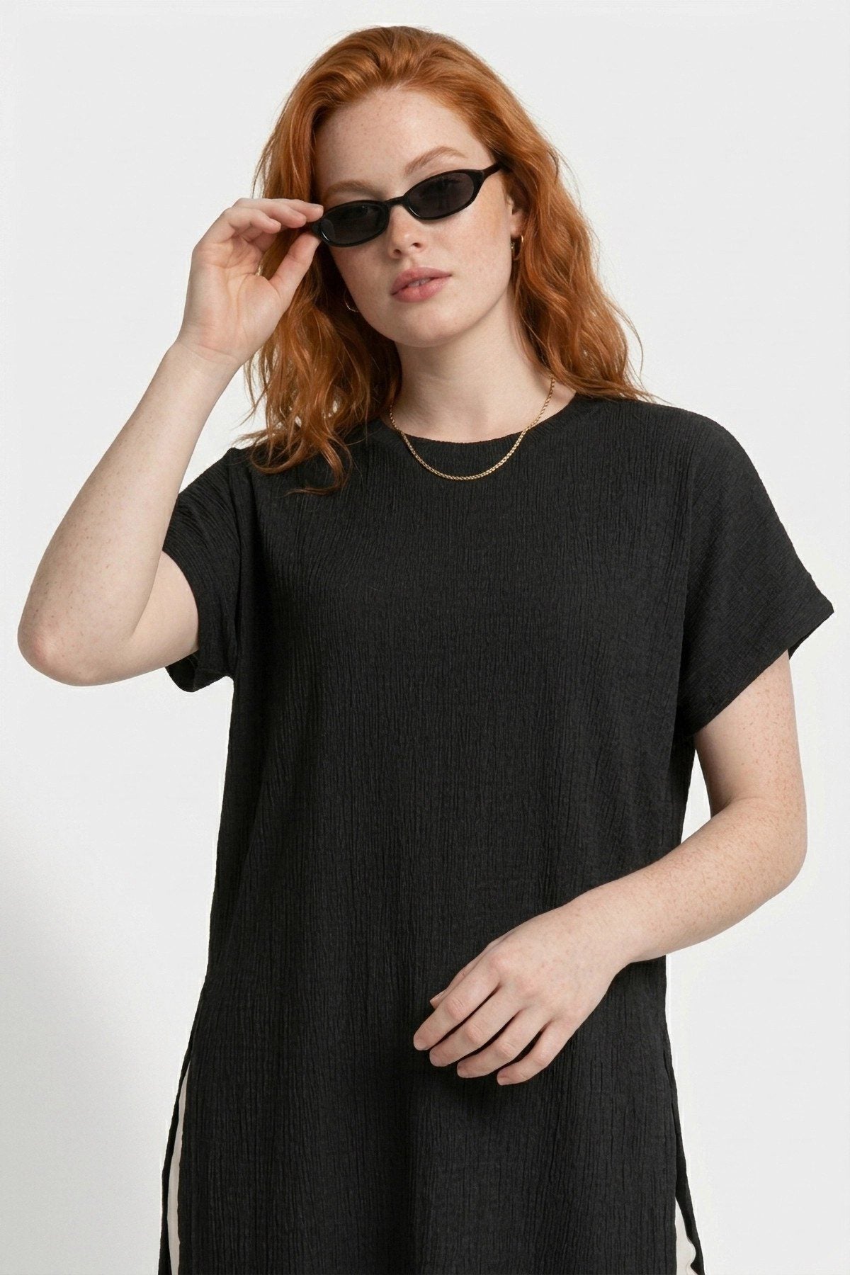 Relax Fit T-Shirt mit Seitenschlitz