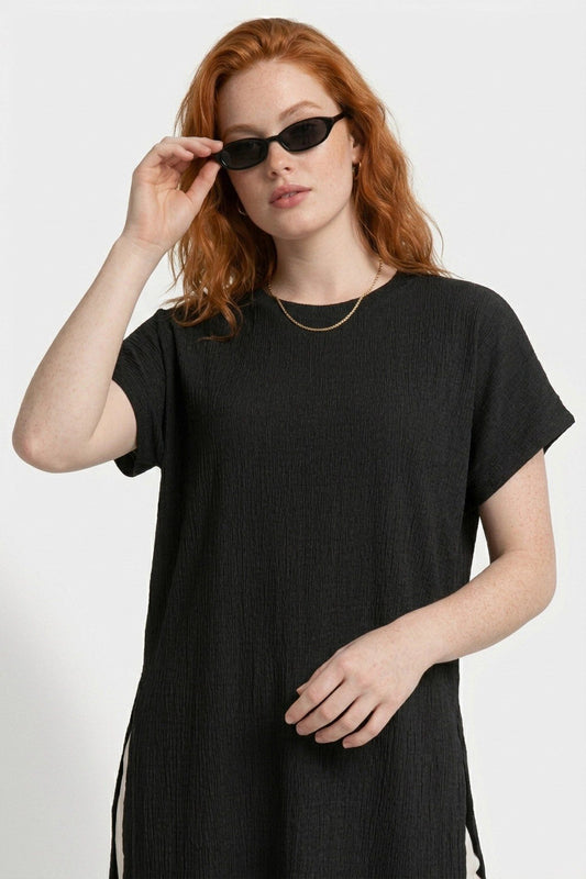 Relax Fit T-Shirt mit Seitenschlitz