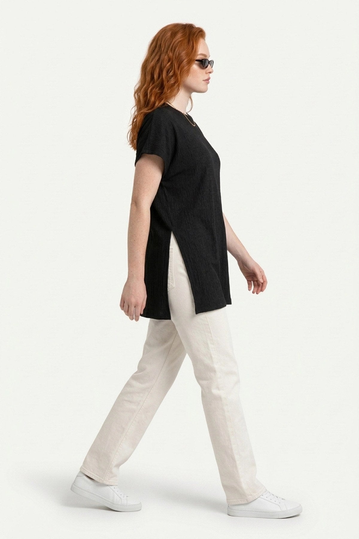 Relax Fit T-Shirt mit Seitenschlitz