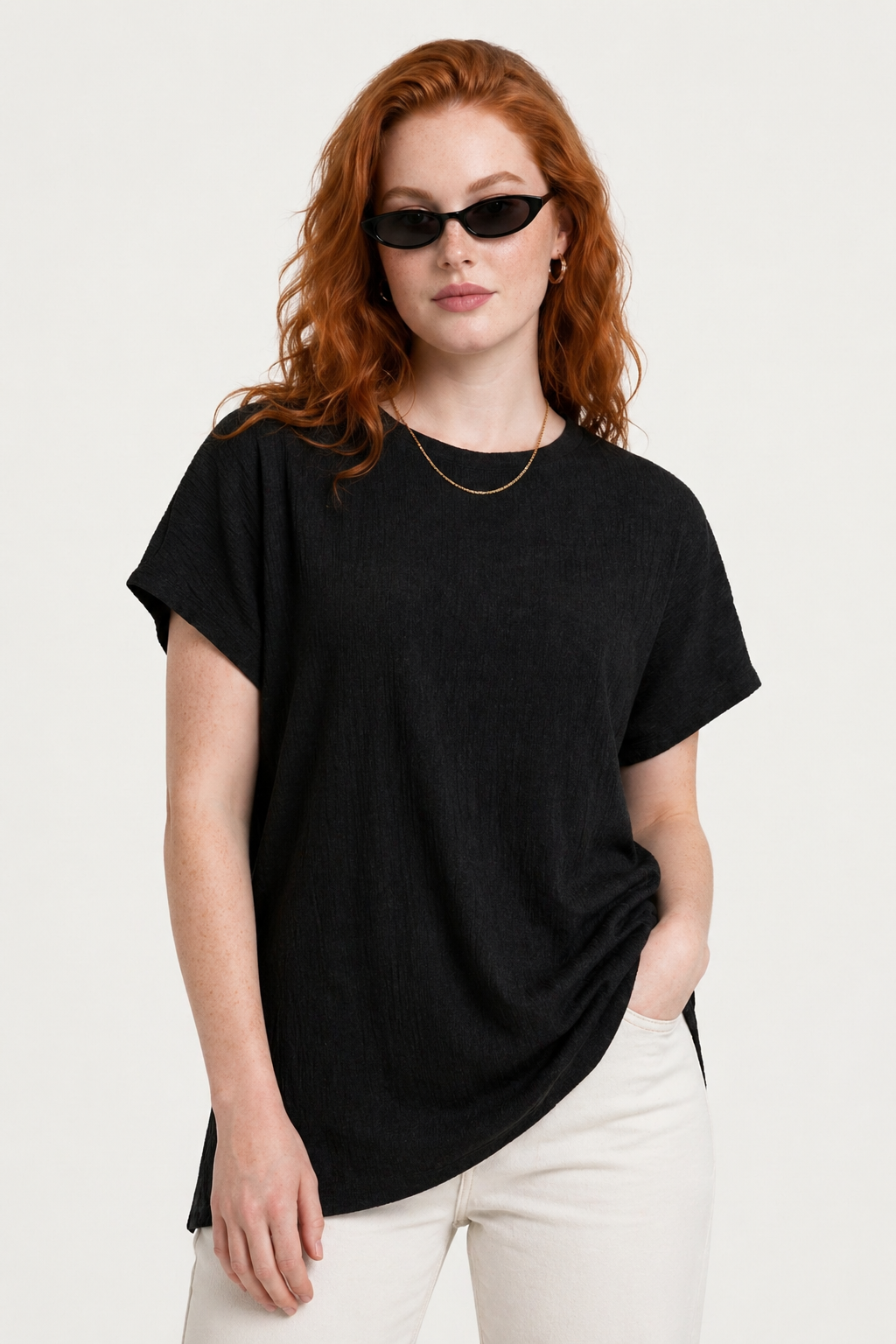 Relax Fit T-Shirt mit Seitenschlitz