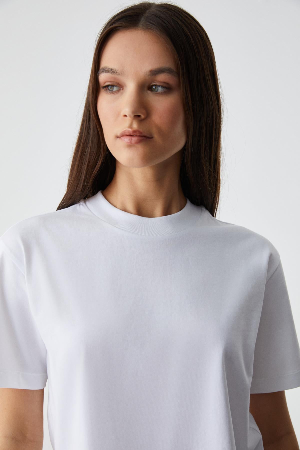 GRIMELANGE REMSOS Damen Oversize T-Shirt Weiß