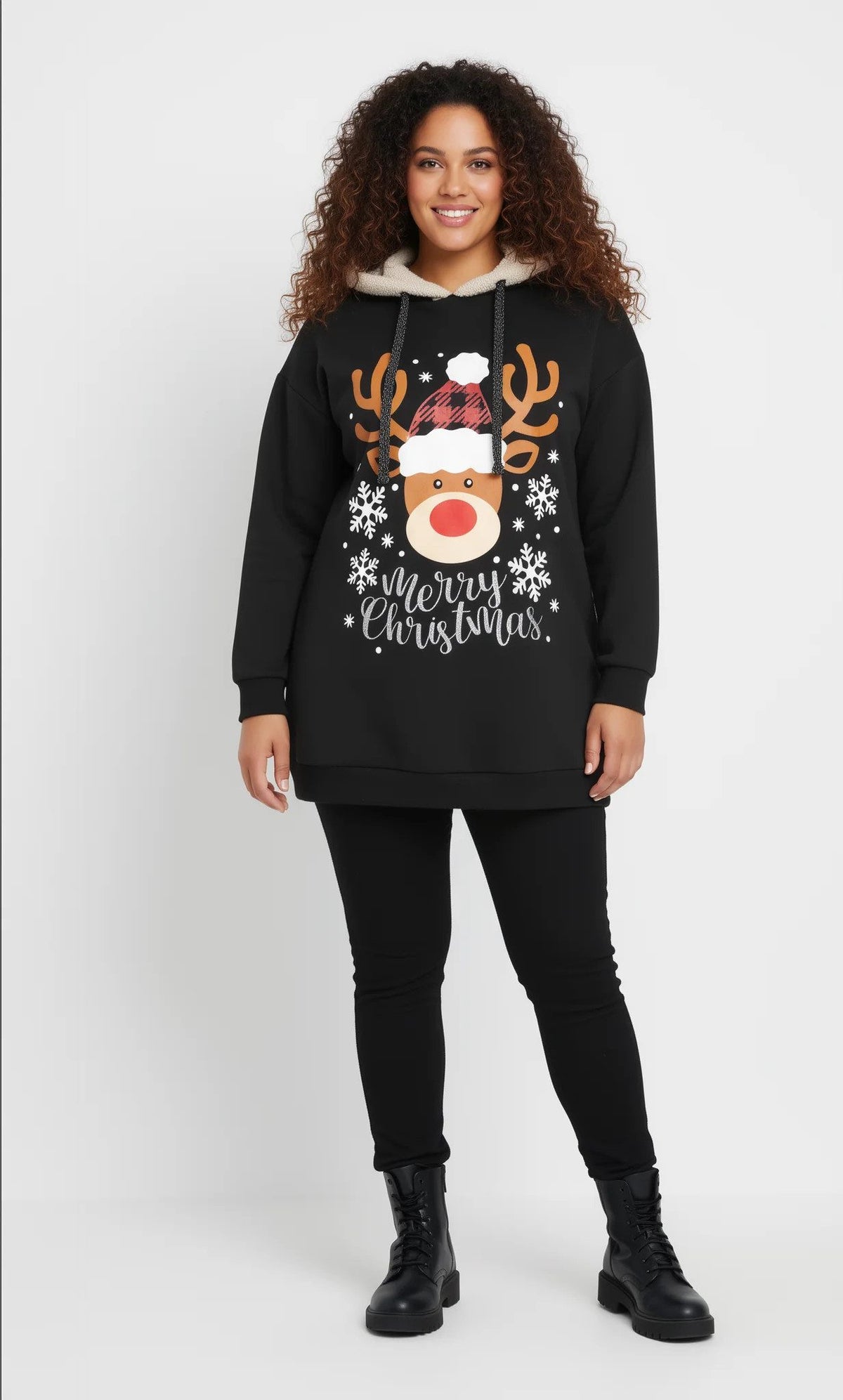 Kapuzenpullover mit Rentiermotiv