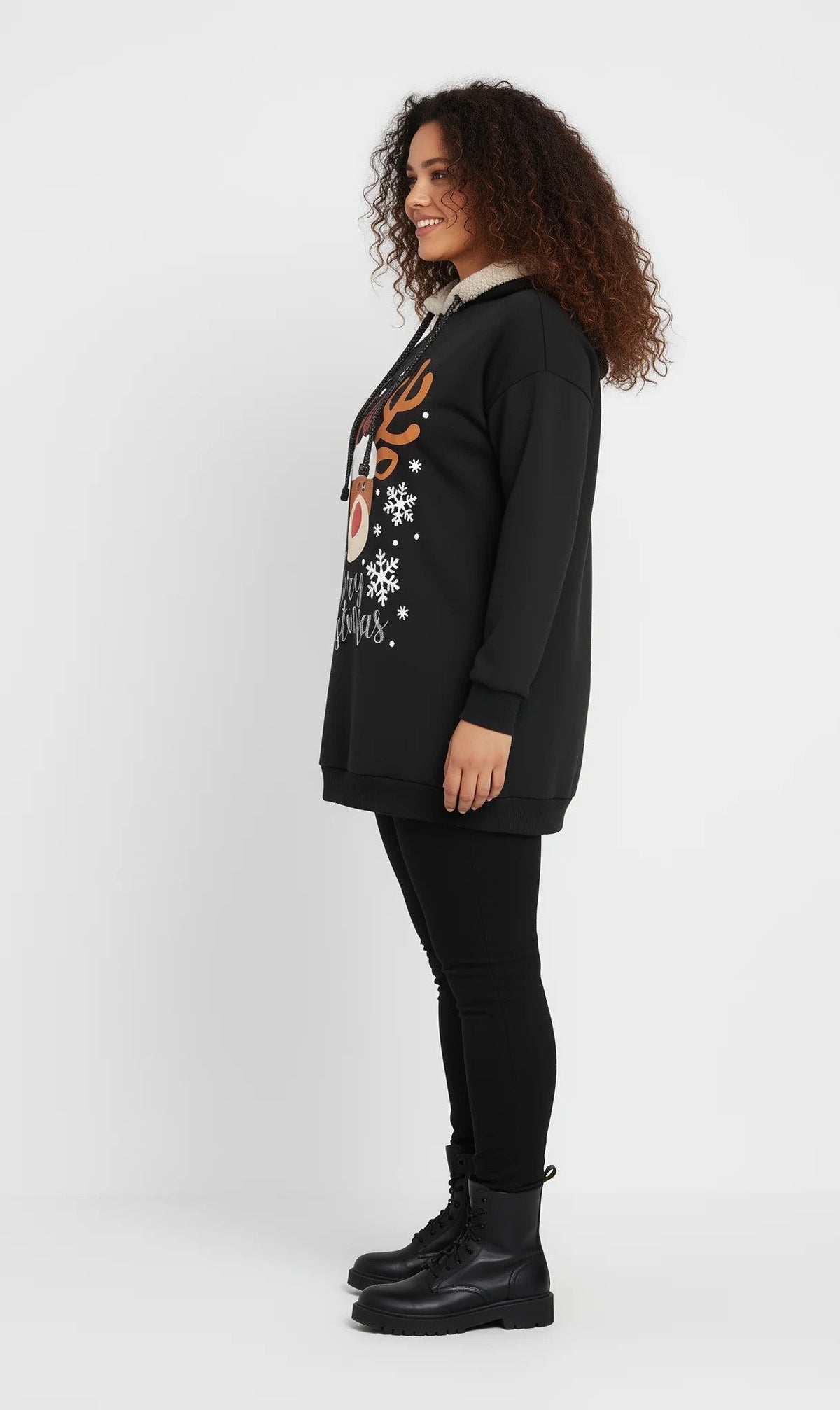 Kapuzenpullover mit Rentiermotiv