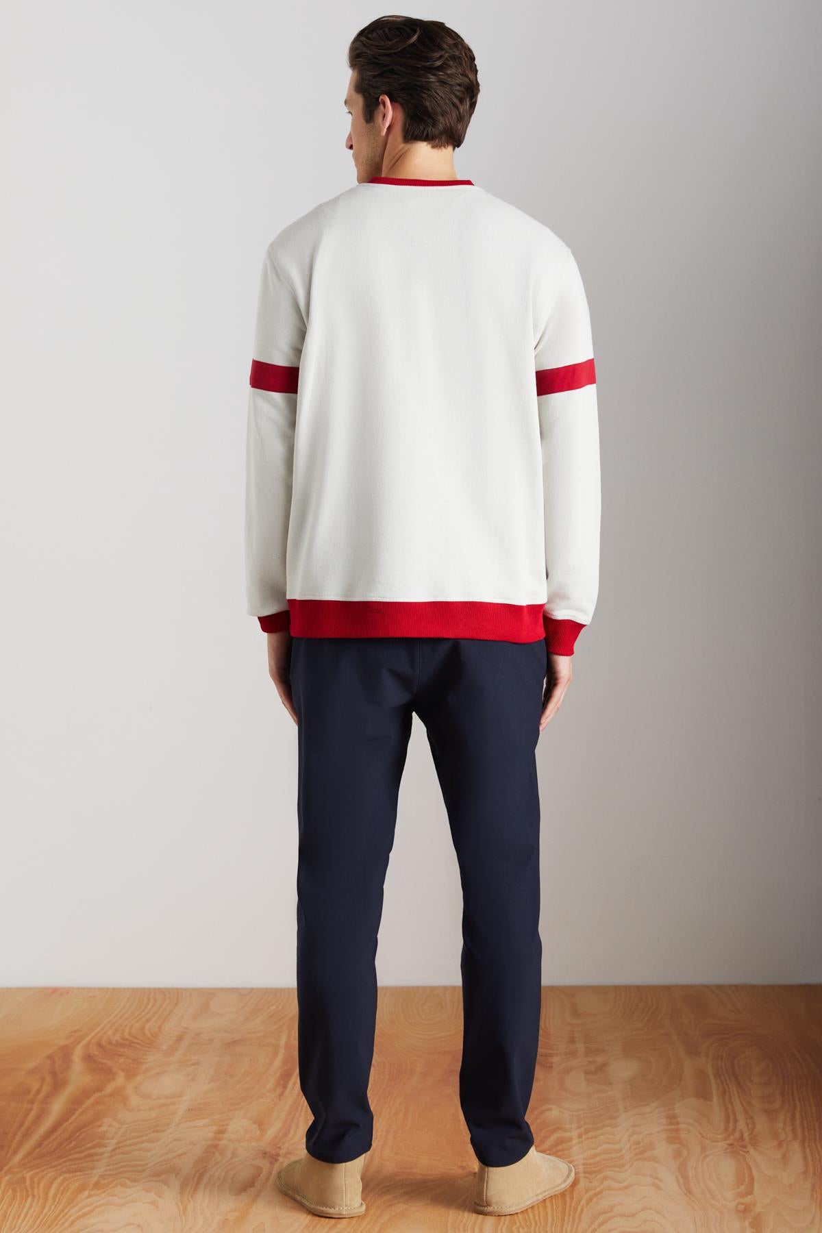 GRIMELANGE REYNON Herren V-Neck Sweatshirt Steinfarbe