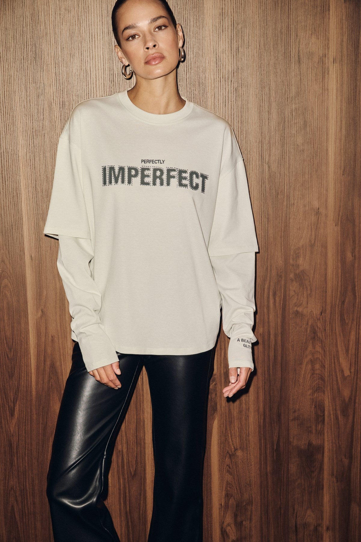 RIVOSSA Damen Langarm-Shirt Steinprint