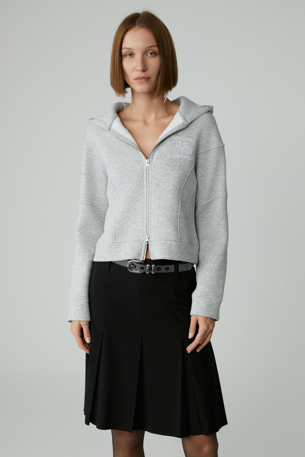 ETHIQUET ROBINA Damen Kapuzen-Sweatshirt Graue Melange