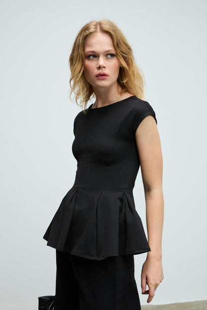 ROLLIE Damen Schößchen Bluse