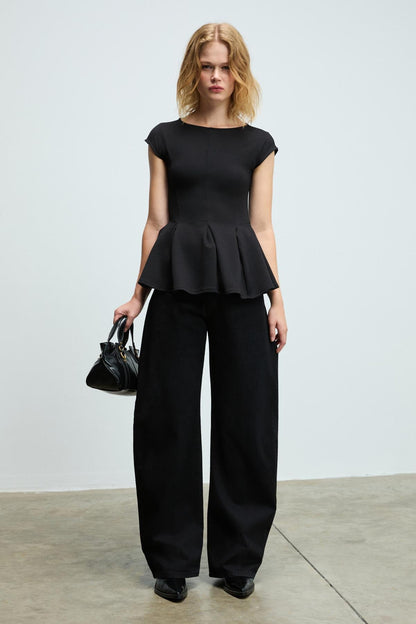 ROLLIE Damen Schößchen Bluse