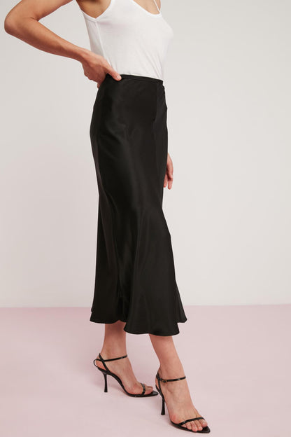 ROSANNE Damen Satin Midirock