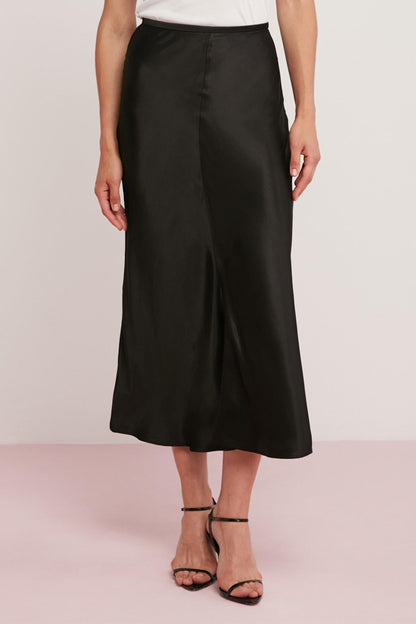 ROSANNE Damen Satin Midirock