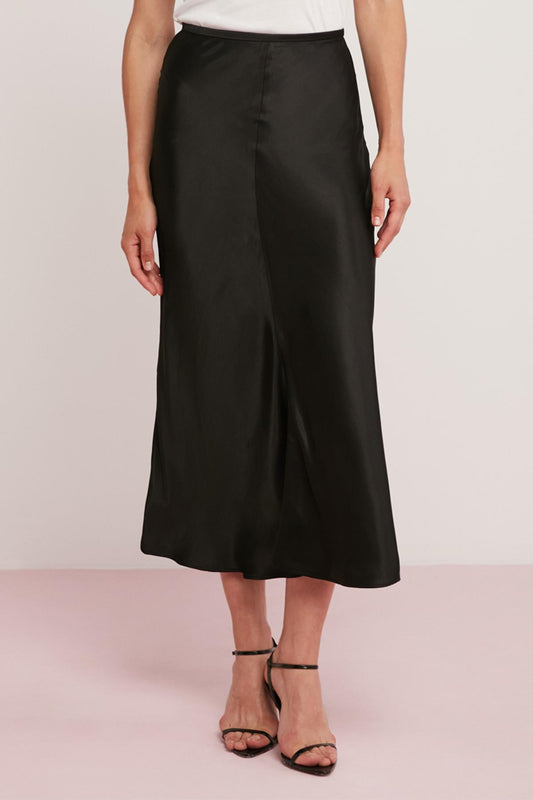 ROSANNE Damen Satin Midirock