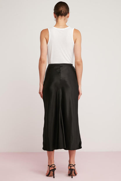 ROSANNE Damen Satin Midirock