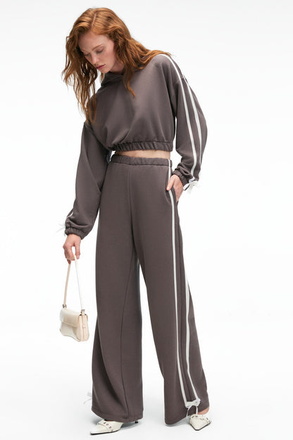 ROSELLE Damen Kapuzen Crop-Sweatshirt