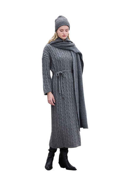 GEFLOCHTENES STRICKKLEID, SCHWARZ