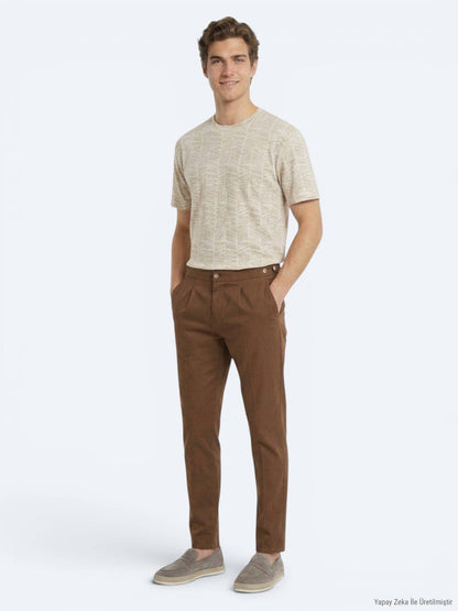 Safran Druck Baumwoll T-Shirt