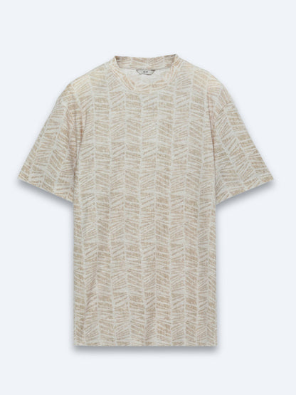 Safran Druck Baumwoll T-Shirt