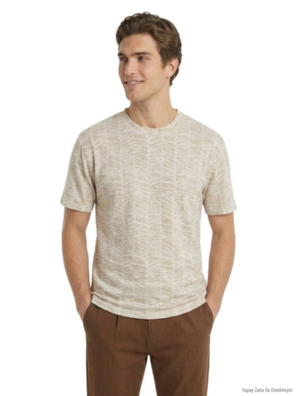 Safran Druck Baumwoll T-Shirt