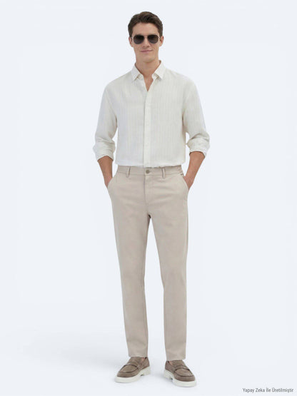 Safran Gestreiftes Oversized Hemd