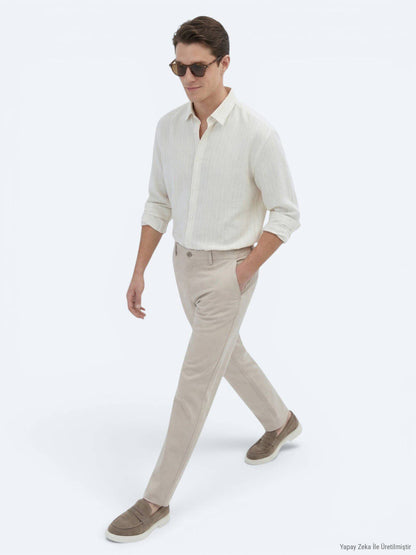 Safran Gestreiftes Oversized Hemd