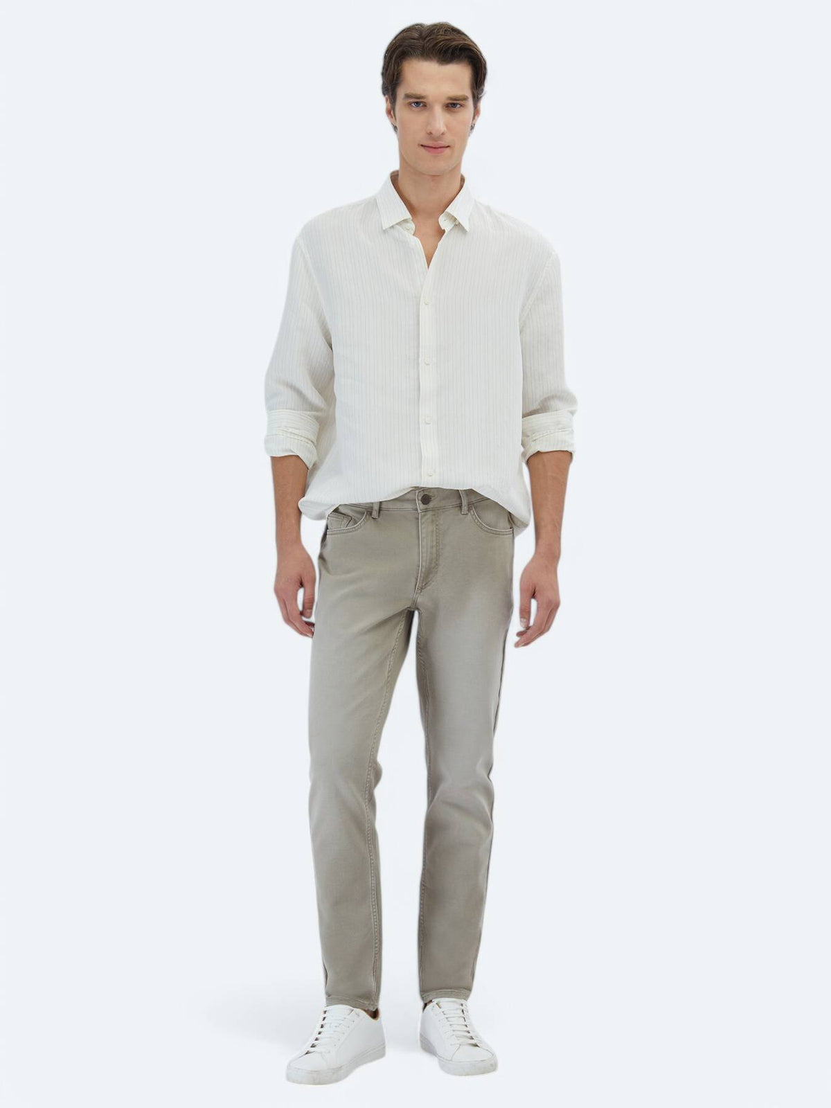Gestreiftes Oversized Web-Casual-Hemd