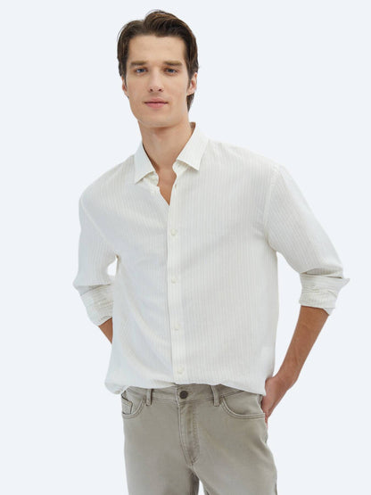 Gestreiftes Oversized Web-Casual-Hemd