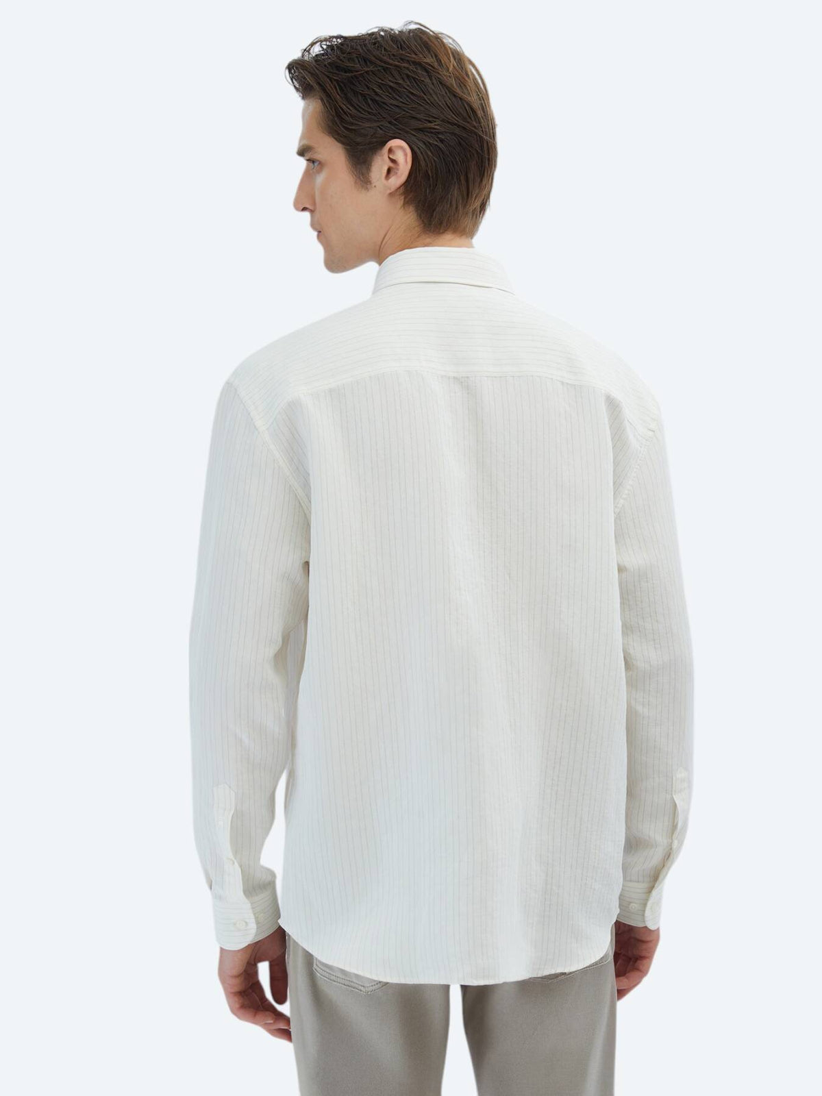 Gestreiftes Oversized Web-Casual-Hemd