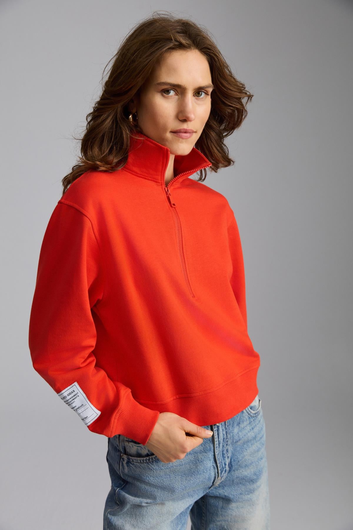 ETHIQUET SAILENIS Damen Bio-Sweatshirt Rot