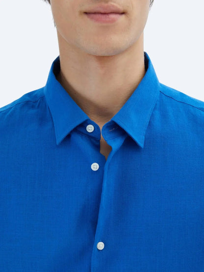 Saks Oversize Passform Gewebte Lässige %100 Baumwolle Hemd