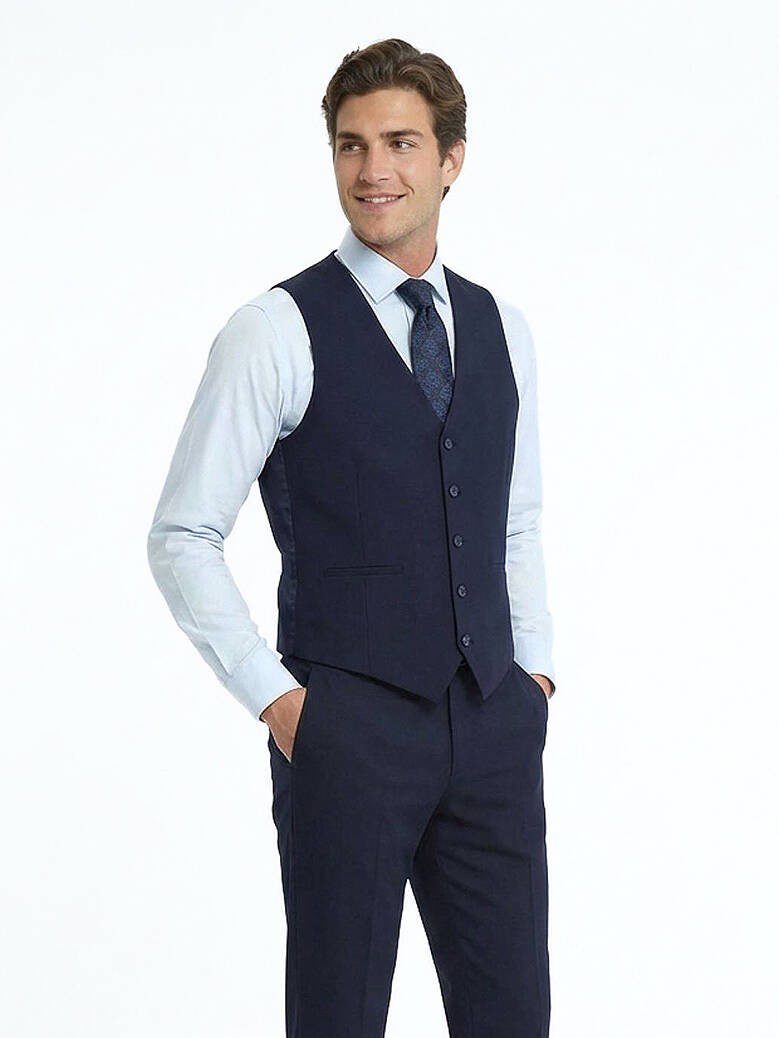 Saks Slim Fit Weste mit Schmetterlingskragen