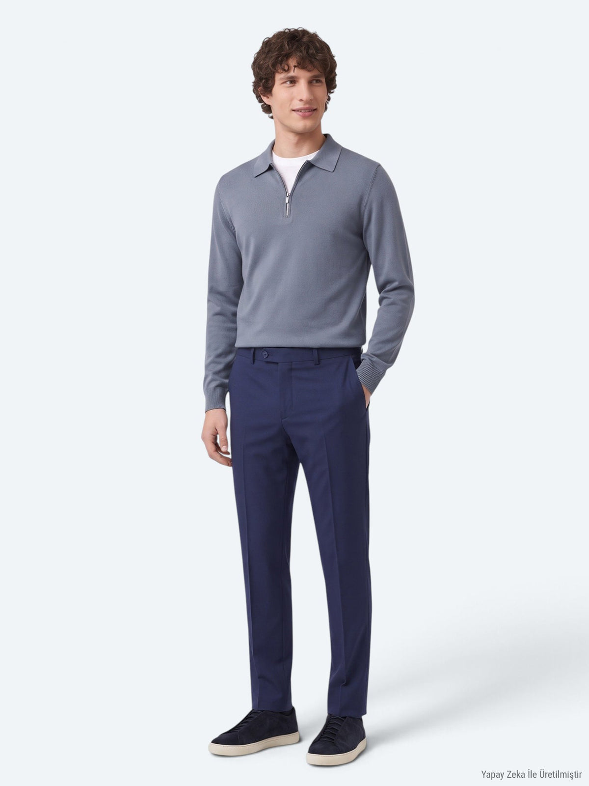 KİP Saks Weberei Klassische Wollhose Saks Mavisi